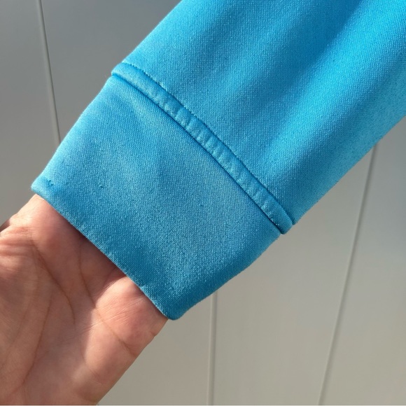 Burn Boot Camp Aqua Blue Hoodie Kangaroo Pocket Fire Hair Logo Front | Sz Small - Picture 5 of 13